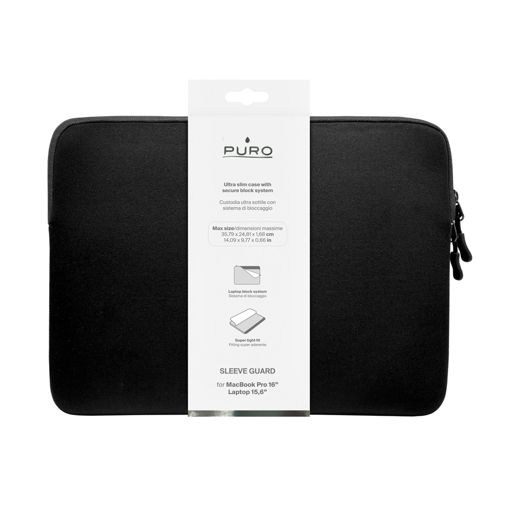 Puro Slim Guard 16" nešiojamojo kompiuterio krepšys - juodas