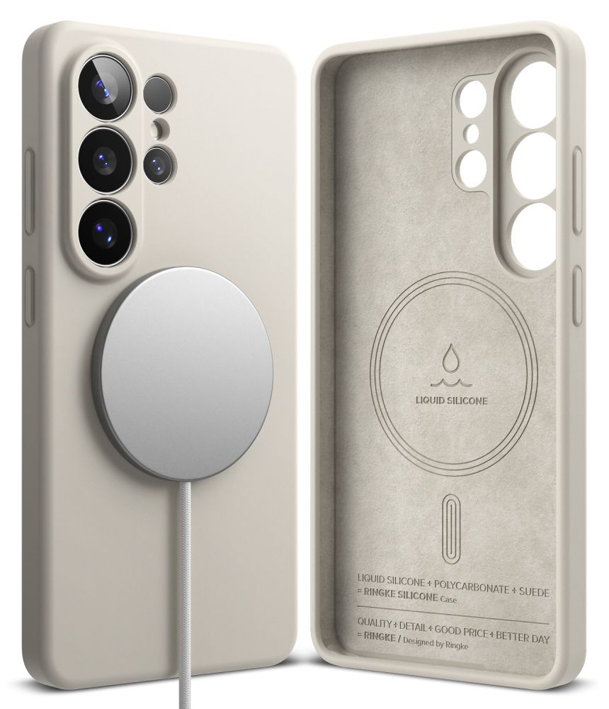 Dėklas Ringke Silicone Magnetic MagSafe Galaxy S26 Ultra, bėžinis