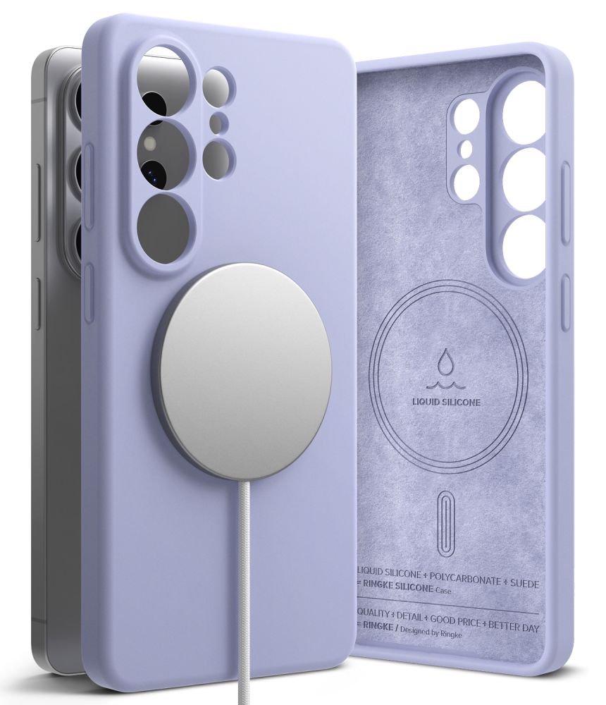 Dėklas Ringke Silicone Magnetic MagSafe Galaxy S26 Ultra, levandų spalvos