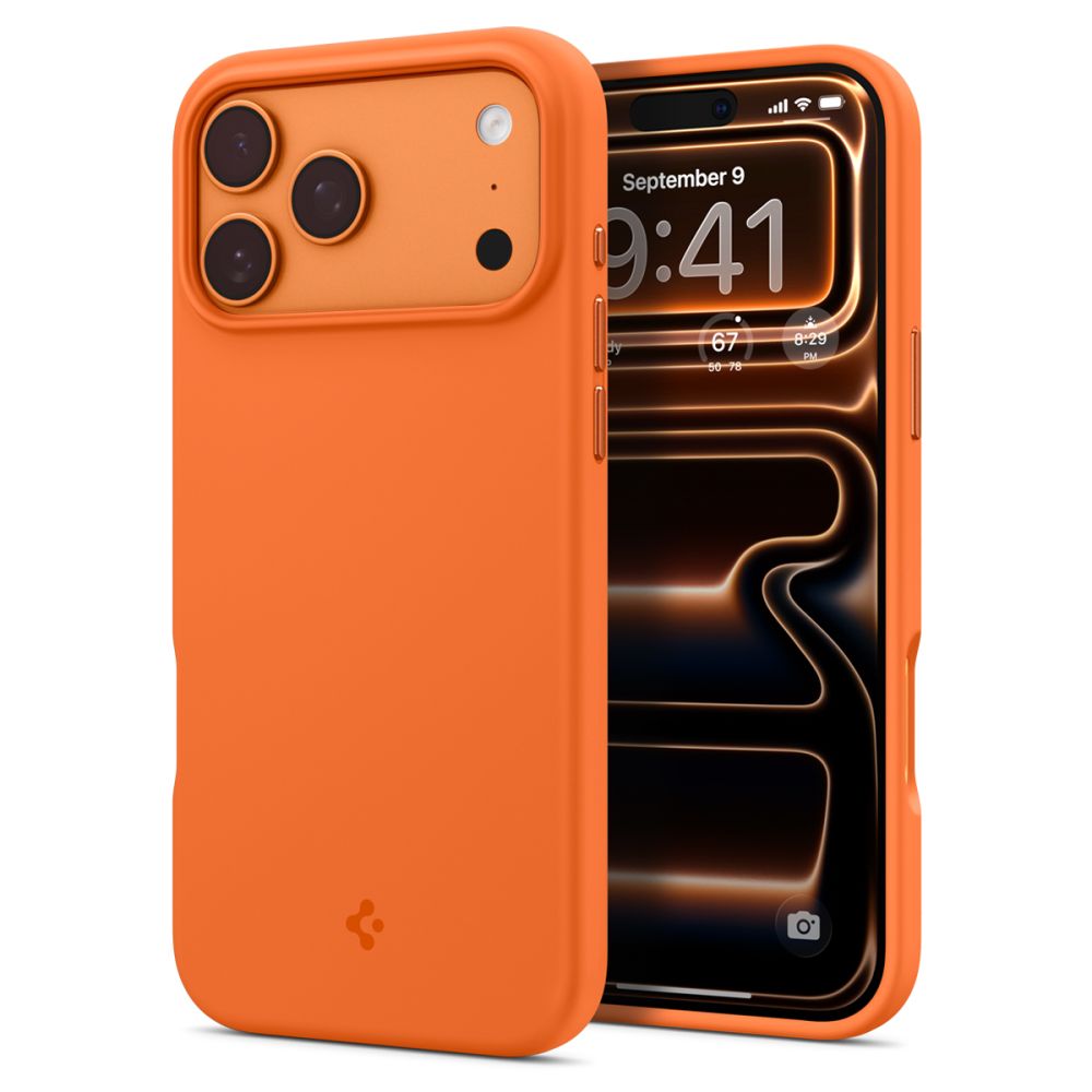 Spigen Silicone Fit Mag MagSafe dėklas iPhone 17 Pro Max - oranžinis