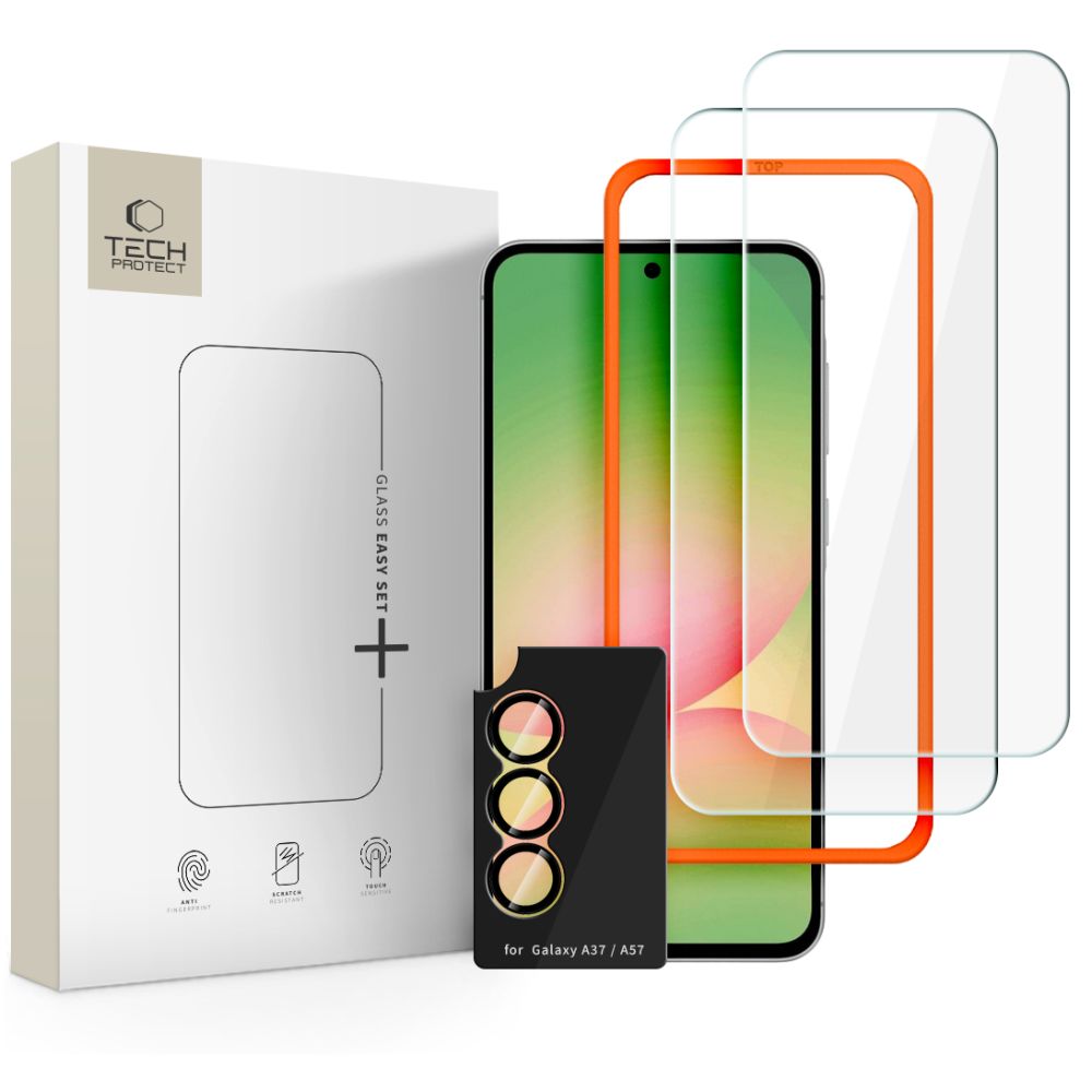 Apsauginis stiklas Tech-Protect Easy Set+ 3 vnt. Samsung Galaxy A57 5G, skaidrus