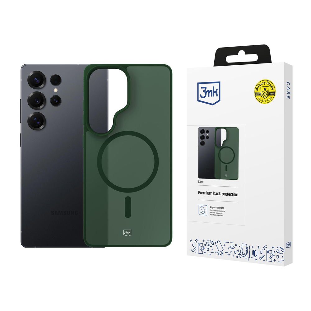 3mk Smoke MagDėklas, skirtas Samsung Galaxy S25 Ultra - Green-Translucent