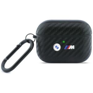BMW Carbon Metal Lo__X3__o dėklas, skirtas AirPods Pro 3 - Black
