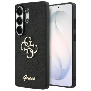 Guess Fiksuotas Glitter Big 4G Metalinis Logo dėklas, skirtas Samsung Galaxy S26 Ultra - black