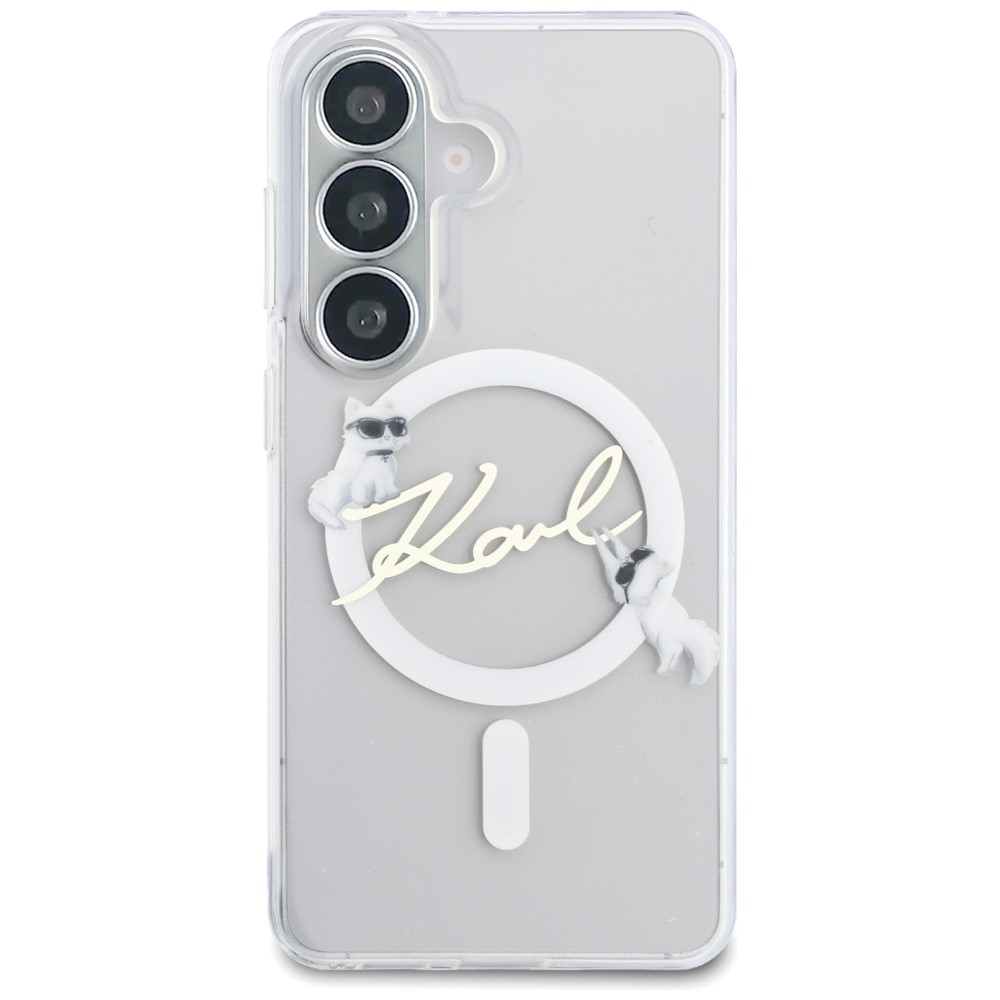 Karl Lagerfeld IML KC Script MagSafe Case skirtas Samsung Galaxy S26 – Skaidrus