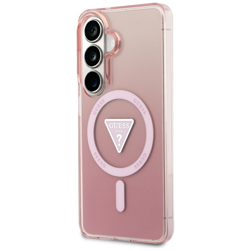 Guess IML gradiento trikampis MagSafe Dėklas, skirtas Samsung Galaxy S26 - Pink
