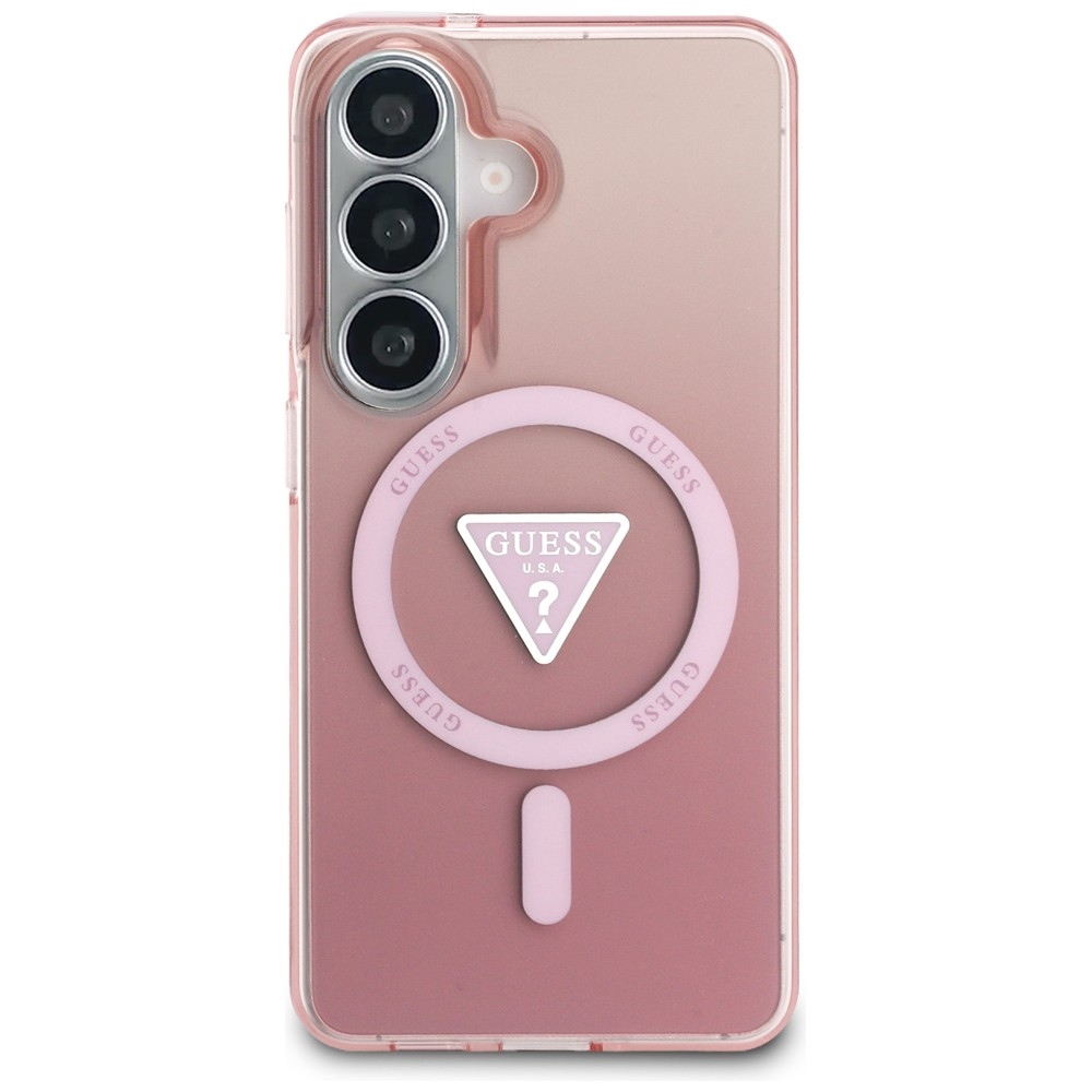 Guess IML gradiento trikampis MagSafe Dėklas, skirtas Samsung Galaxy S26 - Pink