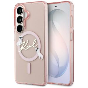 Karl Lagerfeld IML KC Script MagSafe Case skirtas Samsung Galaxy S26 – Rožinė