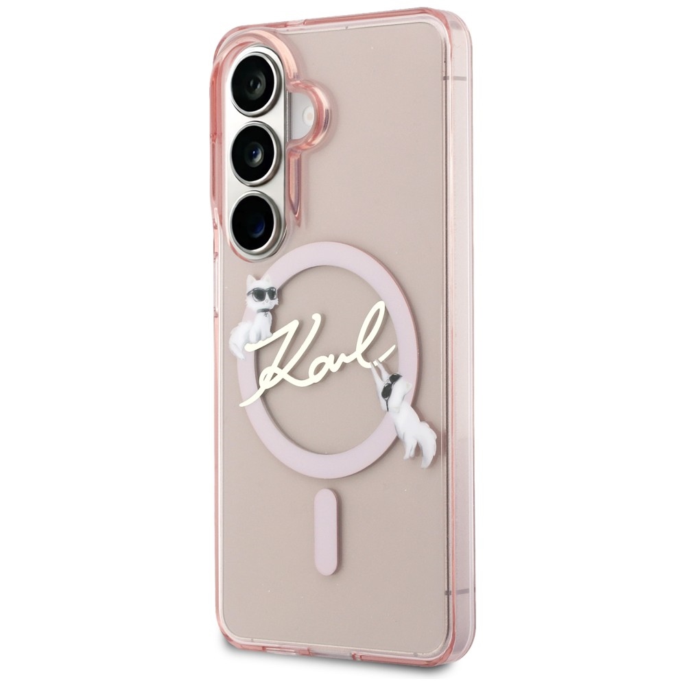 Karl Lagerfeld IML KC Script MagSafe Case skirtas Samsung Galaxy S26 – Rožinė