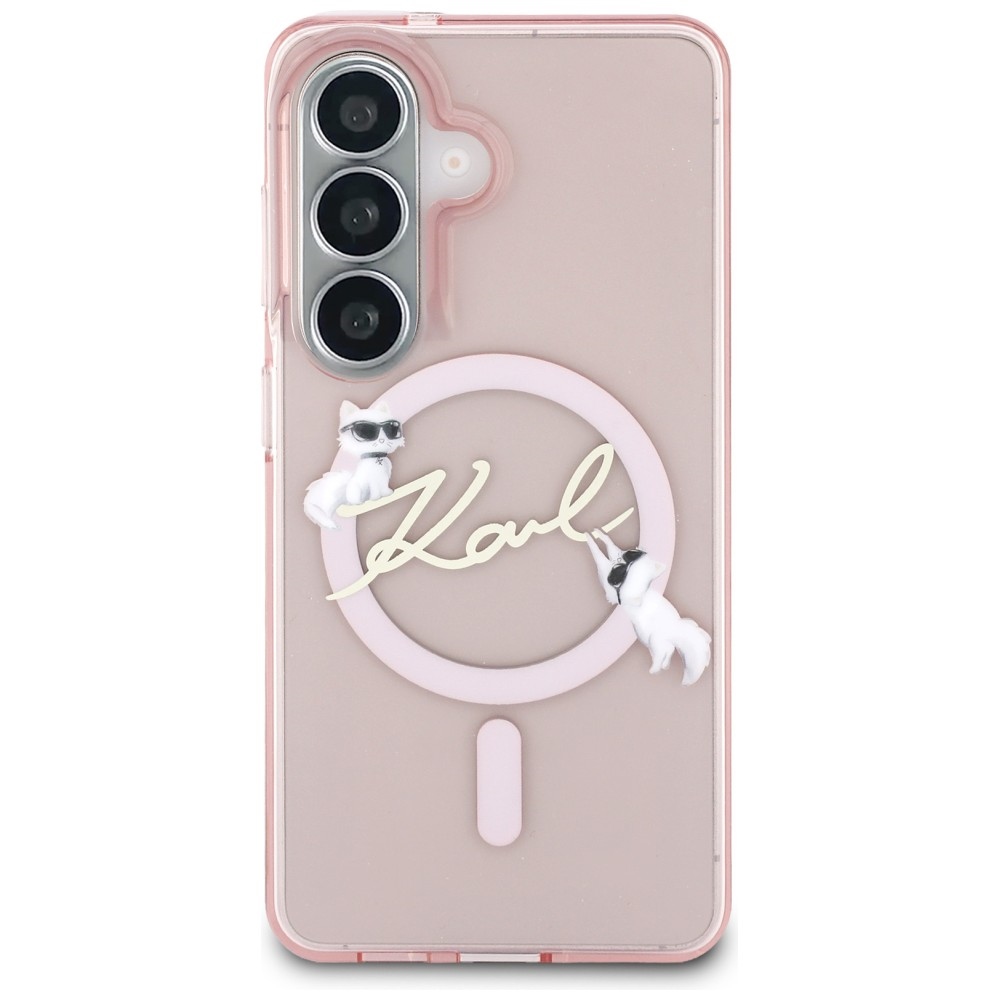 Karl Lagerfeld IML KC Script MagSafe Case skirtas Samsung Galaxy S26 – Rožinė