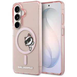 Karl Lagerfeld IML Peekaboo Choupette MagSafe Dėklas, skirtas Samsung Galaxy S26 - Pink