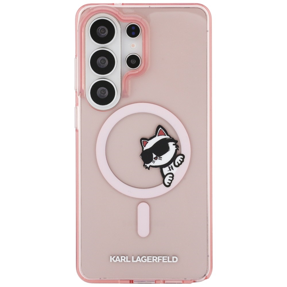 Karl Lagerfeld IML Peekaboo Choupette MagSafe dėklas Samsung Galaxy S26 Ultra - Rožinis