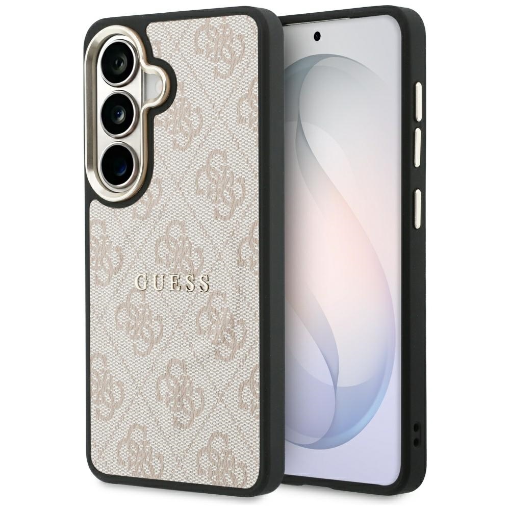 Guess 4G Embossed Ring MagSafe dėklas Samsung Galaxy S26 - rožinis