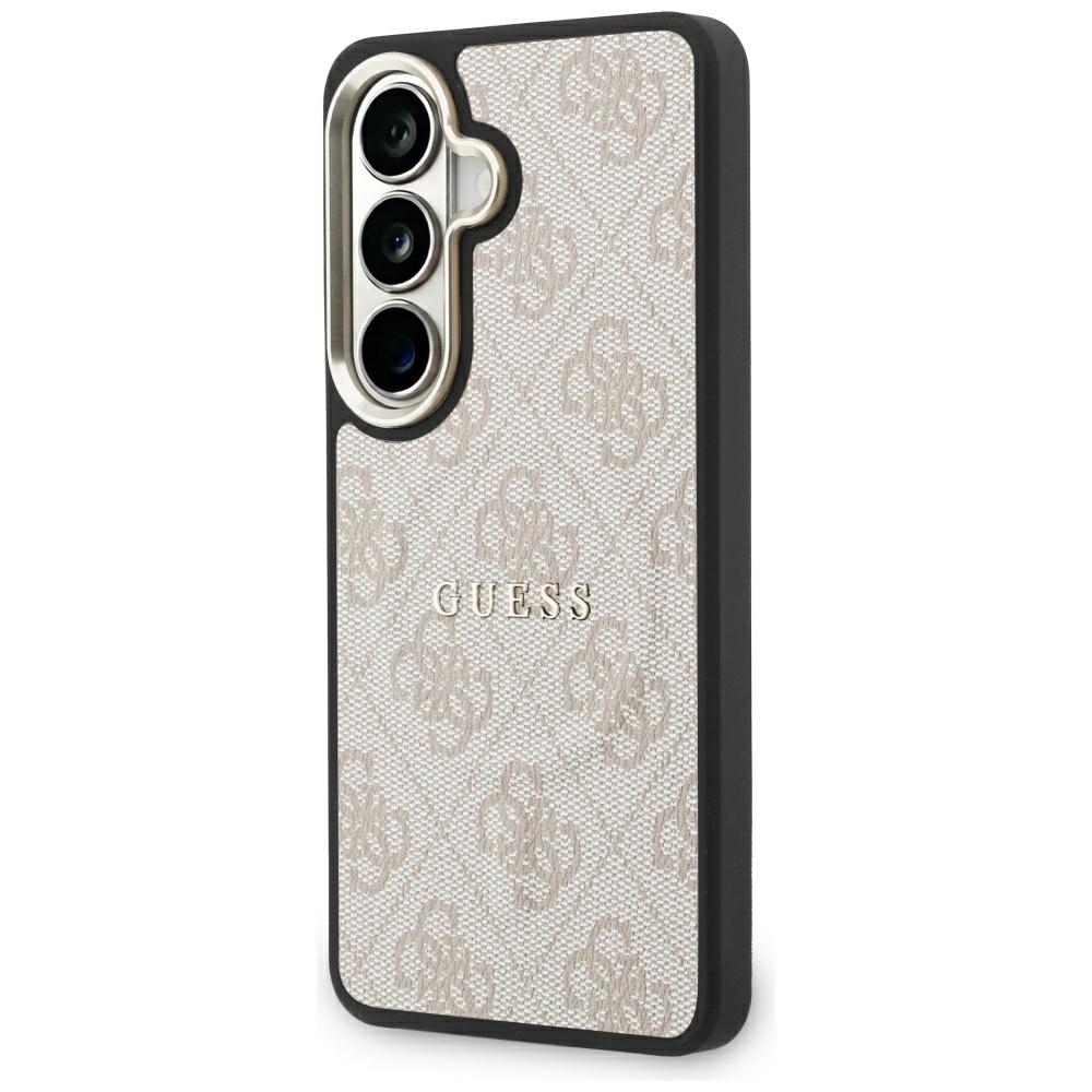 Guess 4G Embossed Ring MagSafe dėklas Samsung Galaxy S26 - rožinis