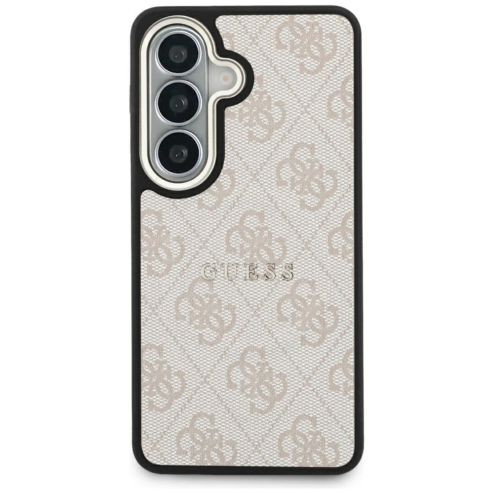 Guess 4G Embossed Ring MagSafe dėklas Samsung Galaxy S26 - rožinis