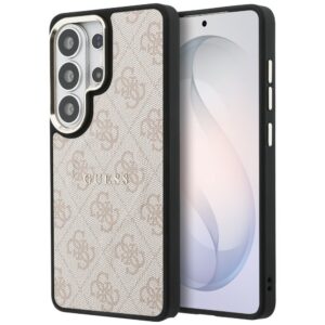 Guess 4G Embossed Ring MagSafe dėklas Samsung Galaxy S26 Ultra - Rožinė