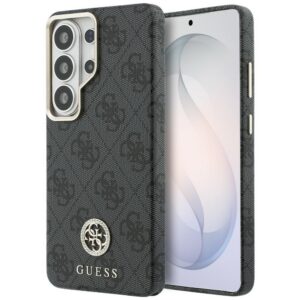 Guess 4G Rhinestone Round Logo MagSafe dėklas Samsung Galaxy S26 Ultra - juodas
