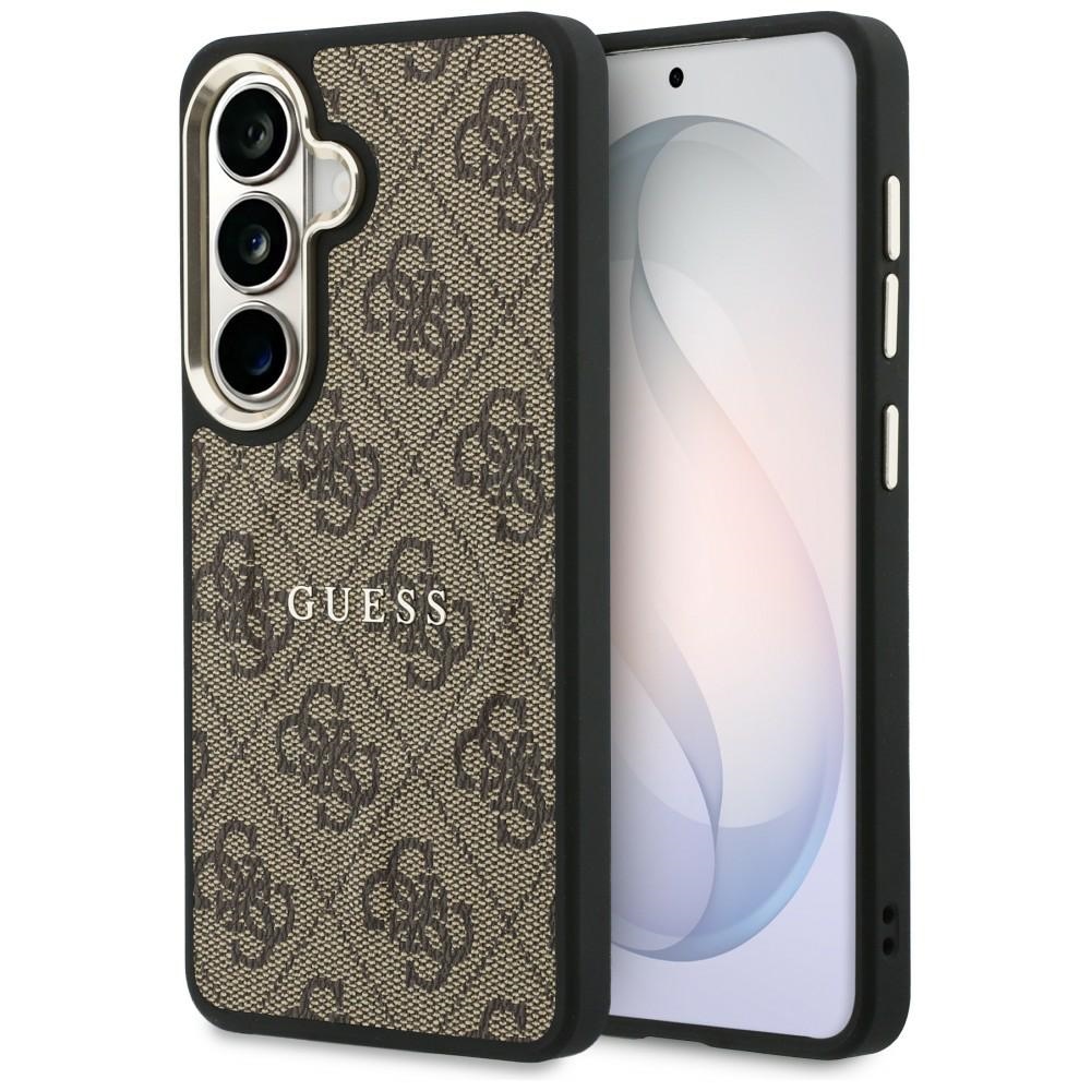 Guess 4G Embossed Ring MagSafe dėklas Samsung Galaxy S26 - rudas