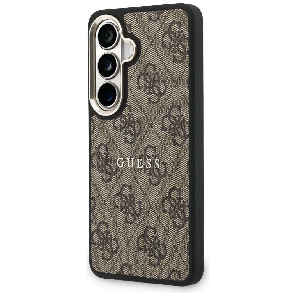 Guess 4G Embossed Ring MagSafe dėklas Samsung Galaxy S26 - rudas