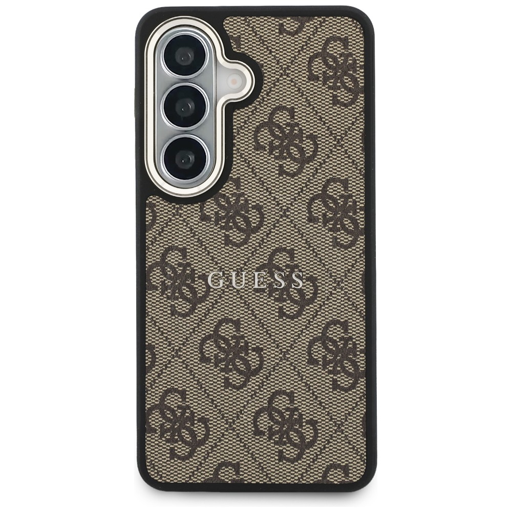 Guess 4G Embossed Ring MagSafe dėklas Samsung Galaxy S26 - rudas