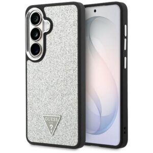 Etui Guess Fixed Glitter Triangle MagSafe ir Samsung Galaxy S26 - srebrne