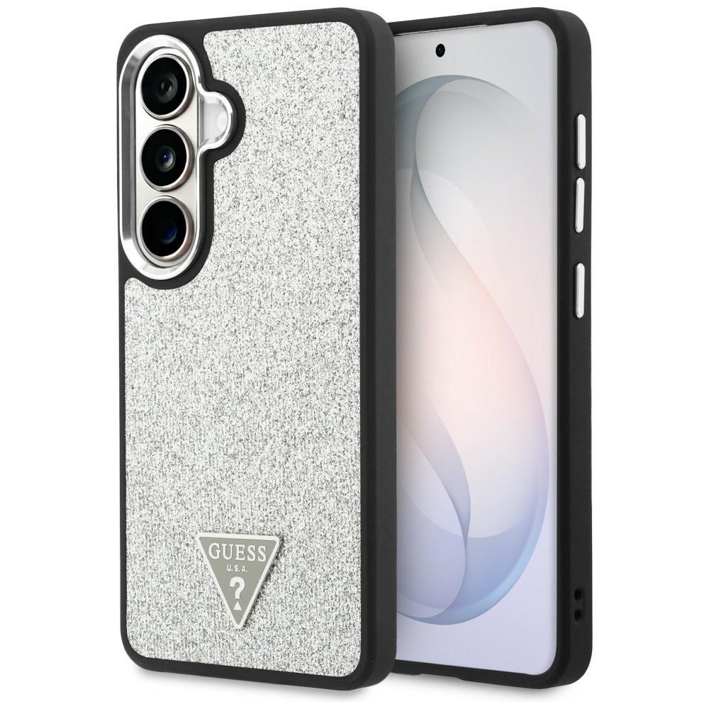 Etui Guess Fixed Glitter Triangle MagSafe ir Samsung Galaxy S26 - srebrne