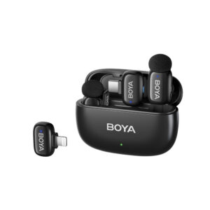 BOYA mini 2-01 bevieliai mikrofonai 2.4GHz USB-C - juodas