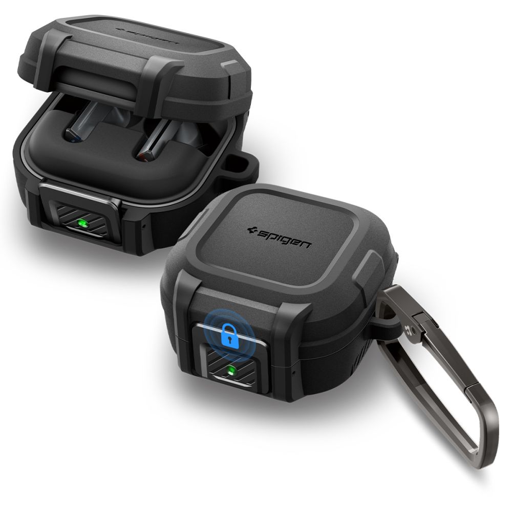 Dėklas Spigen Lock Fit Samsung Galaxy Buds 4 / 4 Pro, matinis juodas