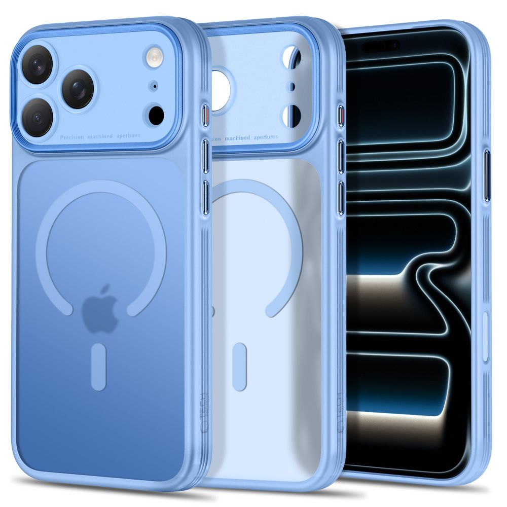 Dėklas Tech-Protect MagPrime MagSafe CC iPhone 17 Pro Max / 18 Pro Max, matinis šviesiai mėlynas