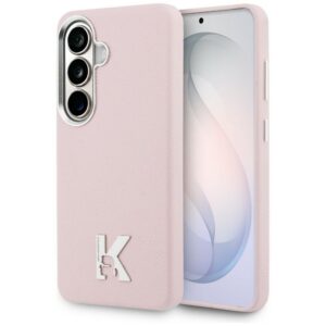 Karl Lagerfeld K metalo logotipas MagSafe dėklas, skirtas Samsung Galaxy S26 - rožinis