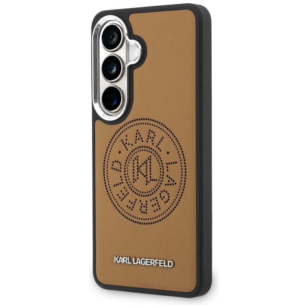 Karl Lagerfeld Perforated KL MagSafe dėklas skirtas Samsung Galaxy S26 - ruda