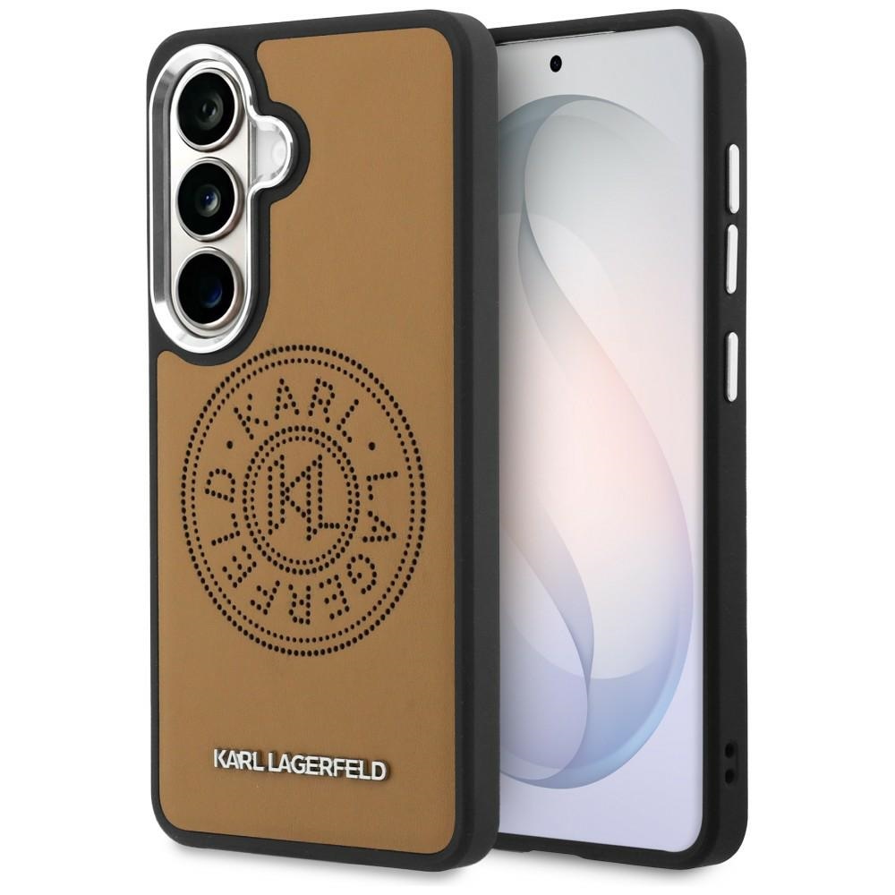 Karl Lagerfeld Perforated KL MagSafe dėklas skirtas Samsung Galaxy S26+ - ruda