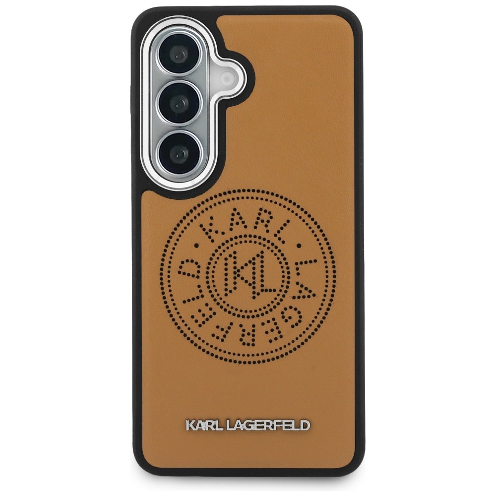 Karl Lagerfeld Perforated KL MagSafe dėklas skirtas Samsung Galaxy S26+ - ruda