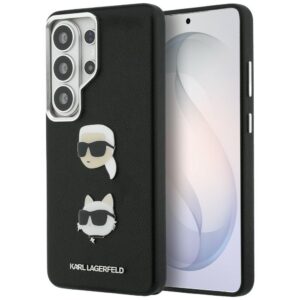 Karl Lagerfeld Saffiano Double Heads Metal dėklas skirtas Samsung Galaxy S26 Ultra - juoda