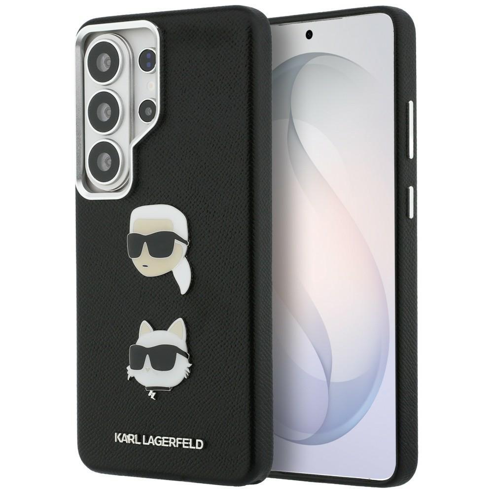 Karl Lagerfeld Saffiano Double Heads Metal dėklas skirtas Samsung Galaxy S26 Ultra - juoda