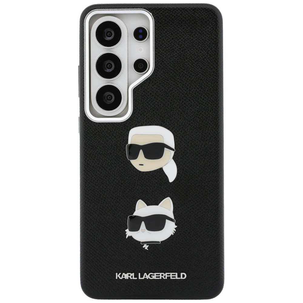 Karl Lagerfeld Saffiano Double Heads Metal dėklas skirtas Samsung Galaxy S26 Ultra - juoda