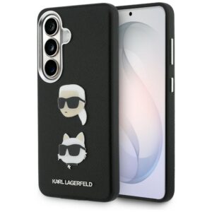 Karl Lagerfeld Saffiano Double Heads Metal dėklas skirtas Samsung Galaxy S26+ - juoda