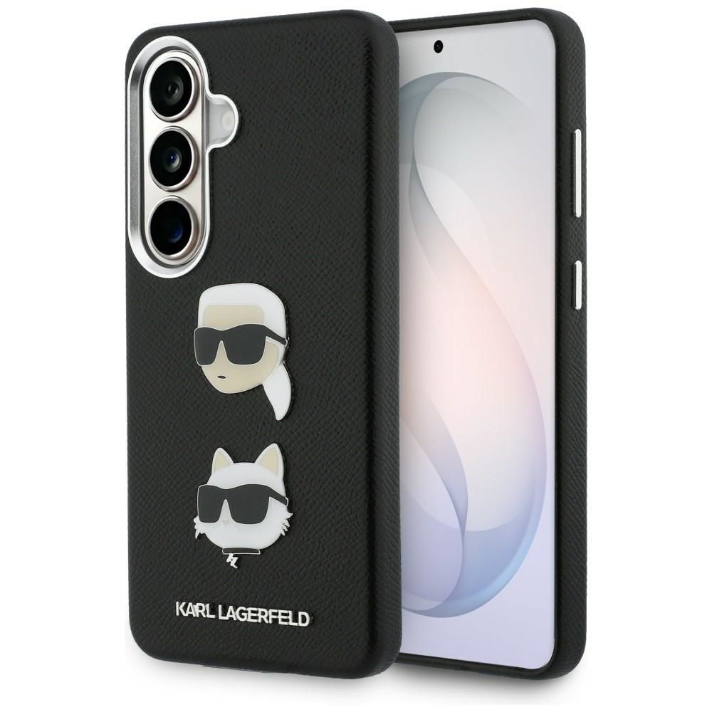 Karl Lagerfeld Saffiano Double Heads Metal dėklas skirtas Samsung Galaxy S26+ - juoda