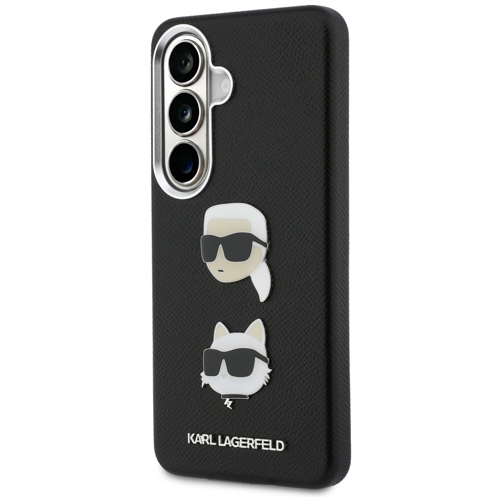 Karl Lagerfeld Saffiano Double Heads Metal dėklas skirtas Samsung Galaxy S26+ - juoda