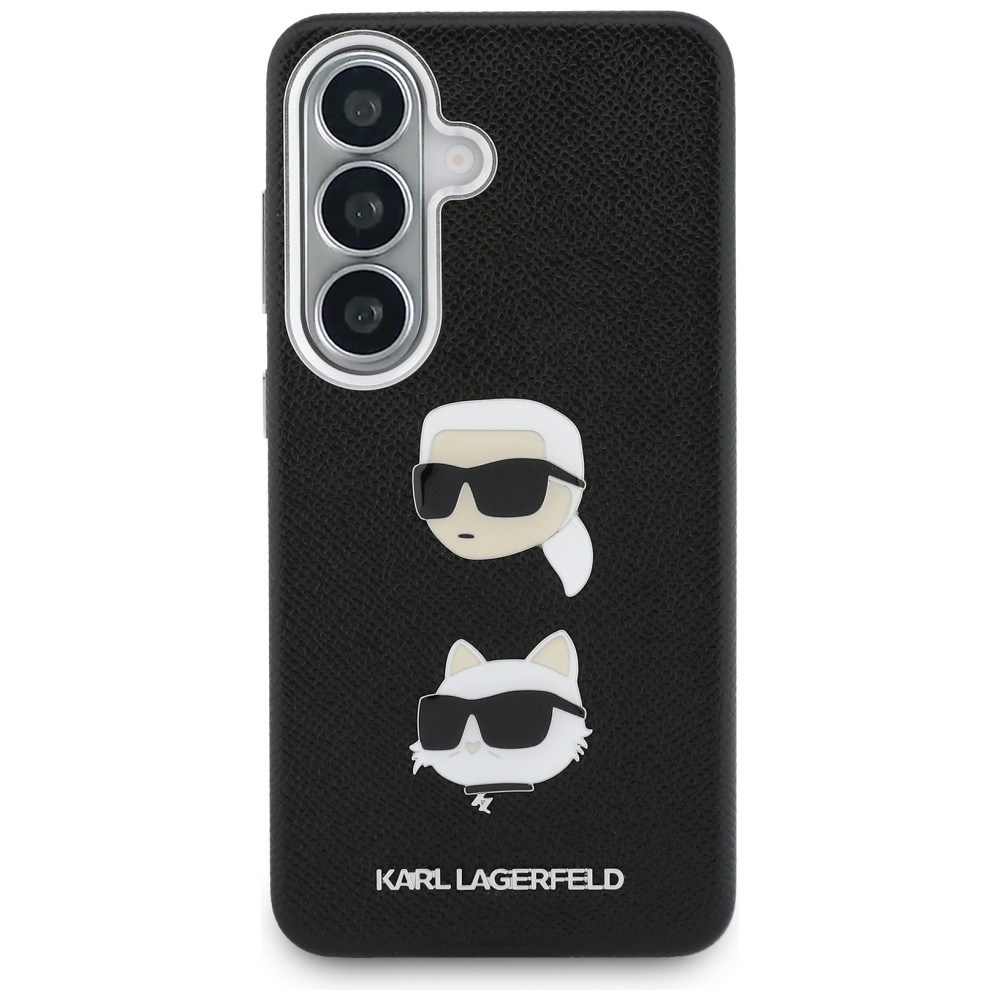 Karl Lagerfeld Saffiano Double Heads Metal dėklas skirtas Samsung Galaxy S26+ - juoda