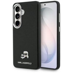 Dėklas Karl Lagerfeld Saffiano KC Metal Logo MagSafe skirtas Samsung Galaxy S26 - juodas