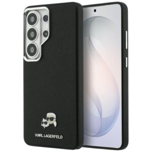 Dėklas Karl Lagerfeld Saffiano KC Metal Logo MagSafe skirtas Samsung Galaxy S26 Ultra - juodas