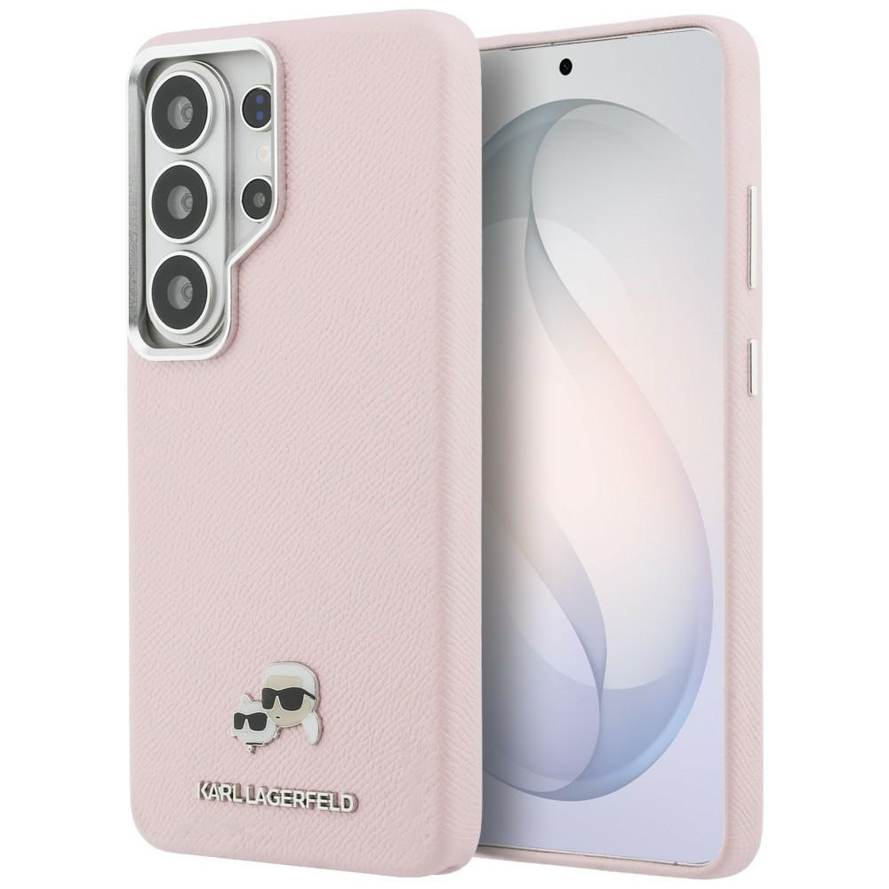 Karl Lagerfeld Saffiano KC Metal Logo MagSafe dėklas skirtas Samsung Galaxy S26 Ultra - rožinė