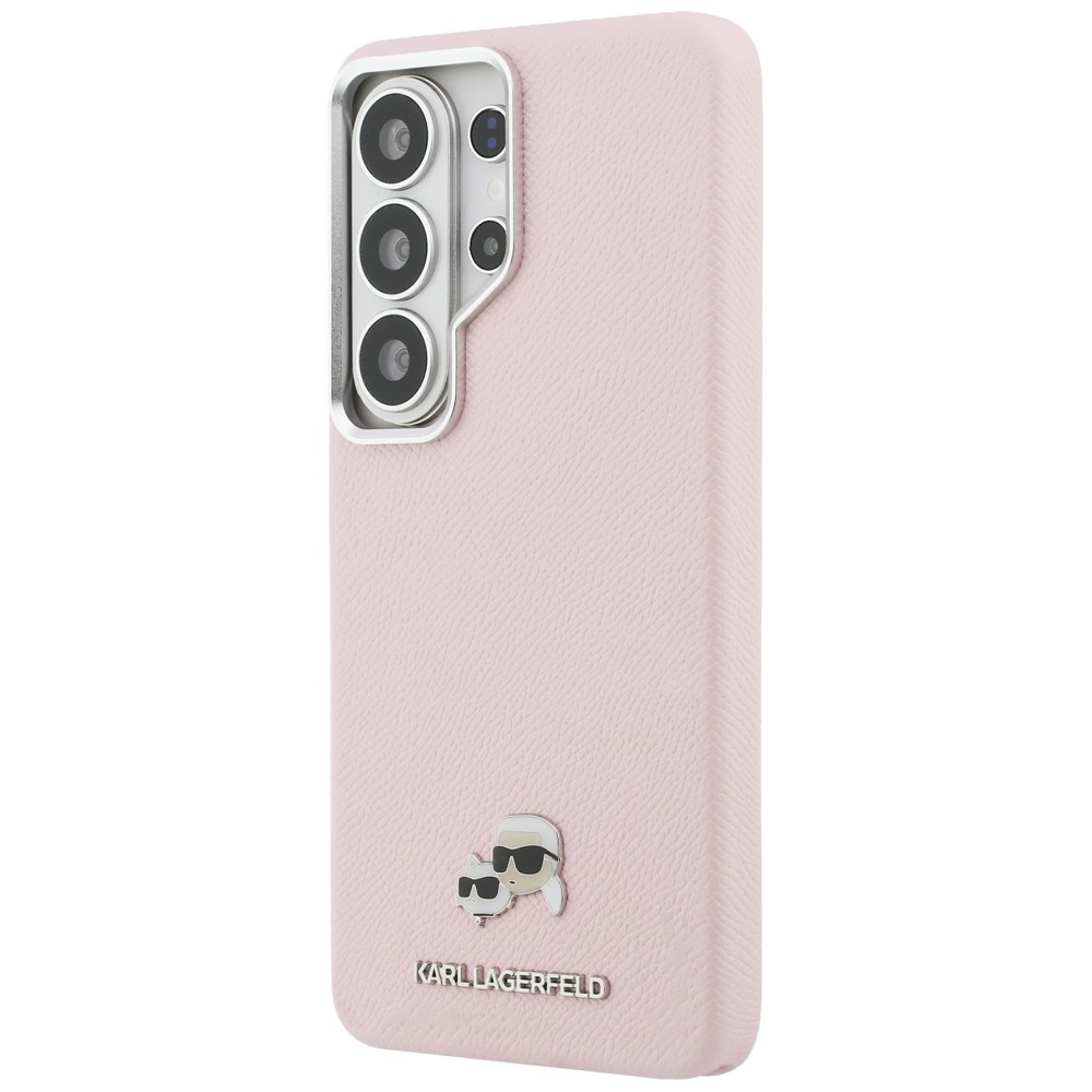 Karl Lagerfeld Saffiano KC Metal Logo MagSafe dėklas skirtas Samsung Galaxy S26 Ultra - rožinė