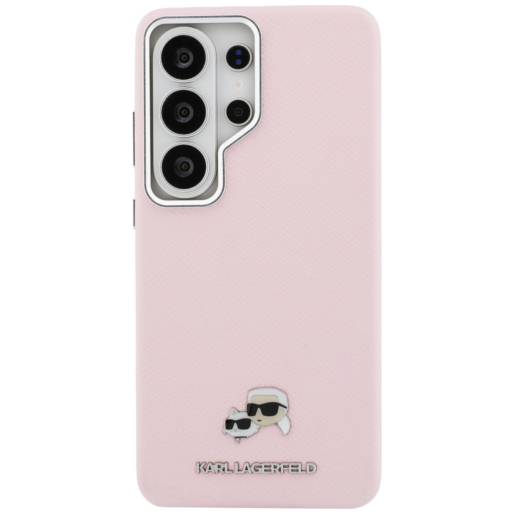 Karl Lagerfeld Saffiano KC Metal Logo MagSafe dėklas skirtas Samsung Galaxy S26 Ultra - rožinė