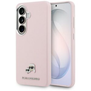Karl Lagerfeld Saffiano KC Metal Logo MagSafe dėklas skirtas Samsung Galaxy S26+ - rožinė