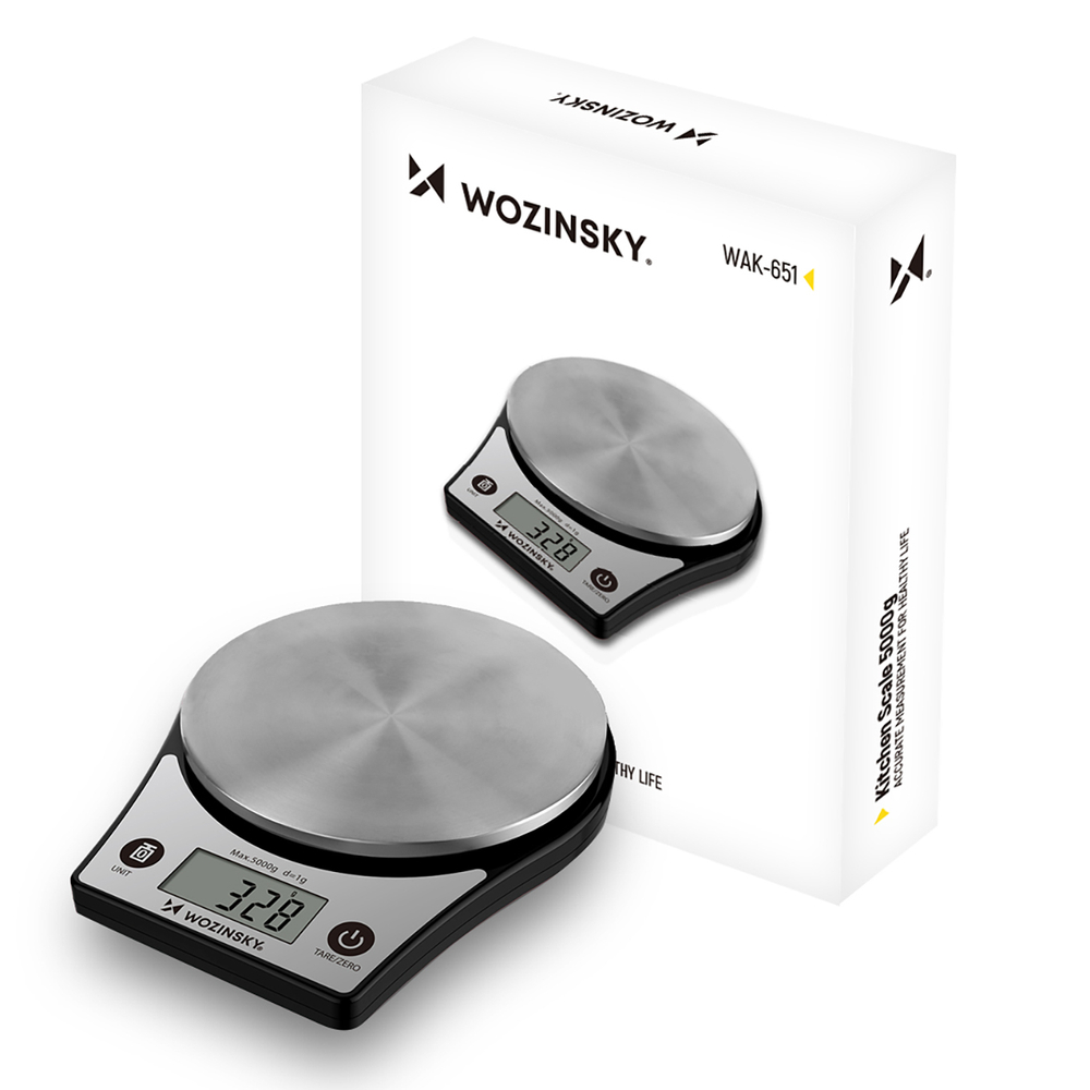 Wozinsky WAK-651 Virtuvės svarstyklės su LCD ekranu iki 5 kg - juodas