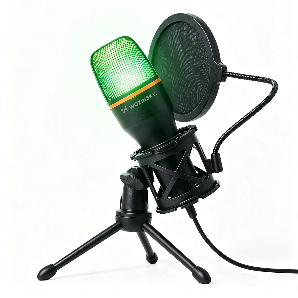 Wozinsky Studio Gaming USB kompiuterio mikrofonas su RGB stovu - juodas