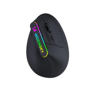 Wozinsky WMG-1164 Belaidis Vertikalus Ergonominis Žaidimų Pelė 3600 DPI su RGB Apšvietimu - Juoda