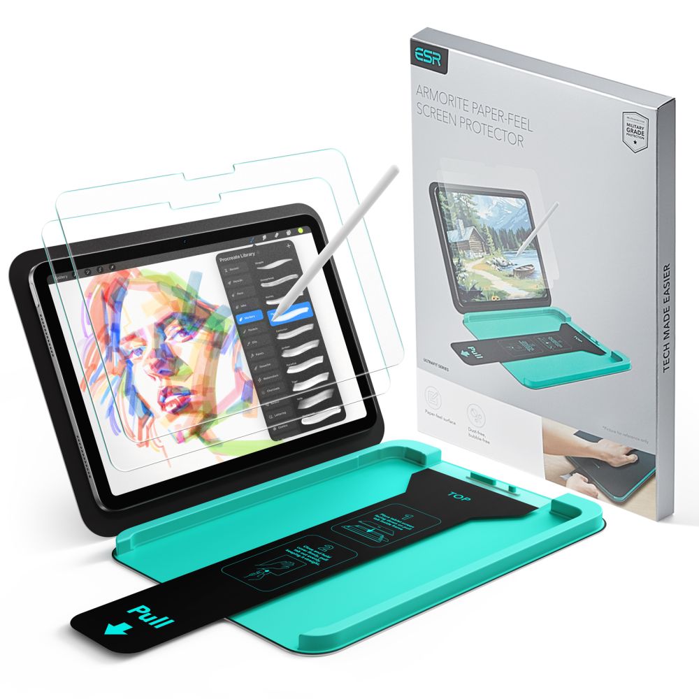 Apsauginis stiklas ESR Paper Feel iPad Air 10.9 (4 / 5 gen., 2020-2022) / 11 (6 / 7 / 8 gen., 2024-2026), 2 vnt., skaidrus
